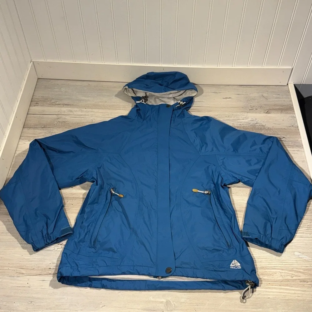 Nike Women's ACG‎ 3 Outer Layer Nike Fit Storm Jacket Sz Small W/Hood Blue